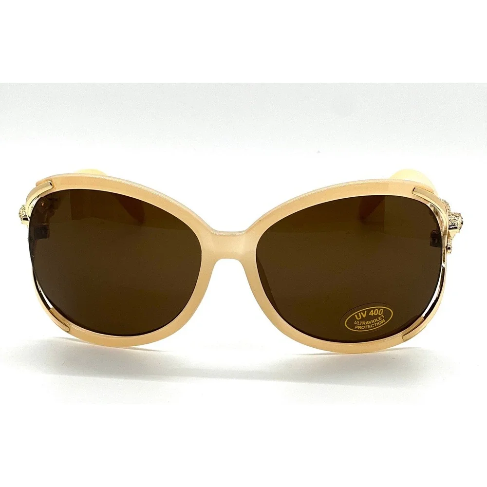 Womens Oversized Cat Eye‎ Sunglasses Leopard Embellished Designer Fashion Trendy